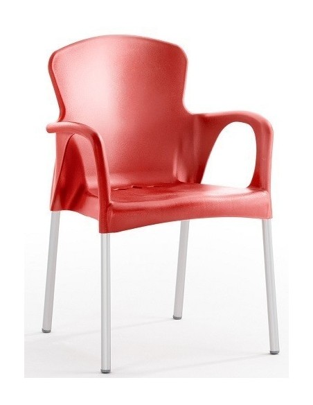 Sillón SENA, apilable, polipropileno rojo*