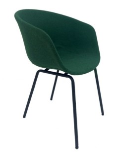Sillón KIEL, metal, tapizado tejido verde 2