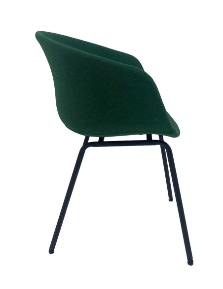 Sillón KIEL, metal, tapizado tejido verde