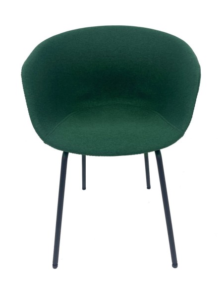 Sillón KIEL, metal, tapizado tejido verde