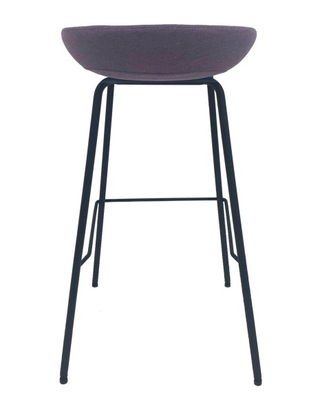 Taburete KIEL, metal, tapizado tejido rosa