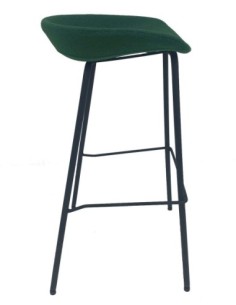 Taburete KIEL, metal, tapizado tejido verde 2