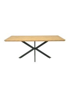 Mesa SORRENTO 180, metal, negro, tapa decor,180 x 90 cms