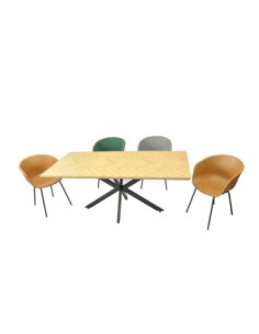 Mesa SORRENTO 180, metal, negro, tapa decor,180 x 90 cms 2