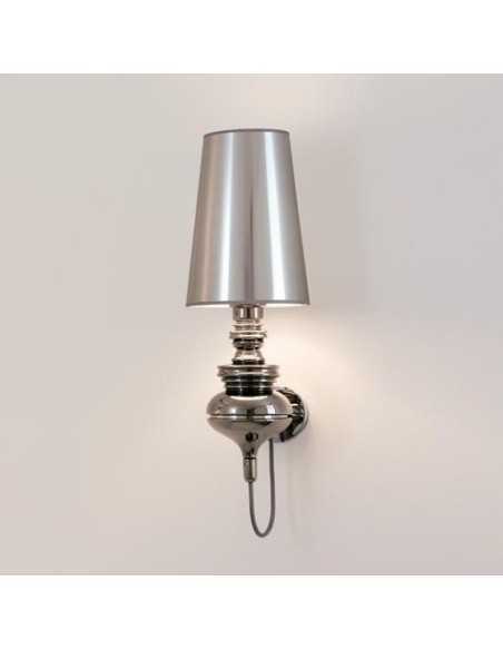 Lámpara LOUVRE, aplique de pared, cromado, pantalla plata