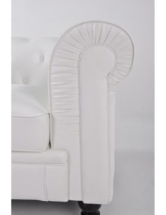 Sofá CHESTER, 2 plazas, similpiel blanca 2