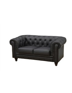Sofá CHESTER, 2 plazas, similpiel negra
