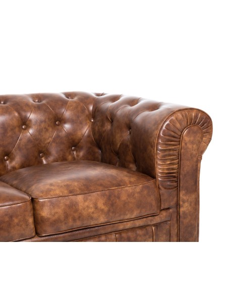 Sofá CHESTER, 3 plazas, similpiel cuero viejo