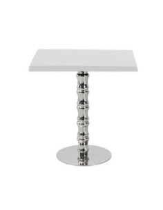 Mesa KARNAK, acero inox., tapa de 60x60 cms. Color a elegir 2