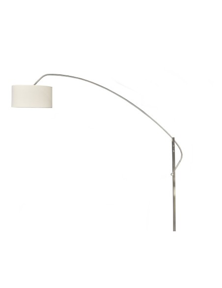 Lámpara OMEGA, pie de salón, cromada, mármol, pantalla blanca