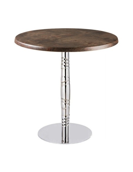 Mesa LUXOR, acero inox., tapa de 70 cms. Color a elegir