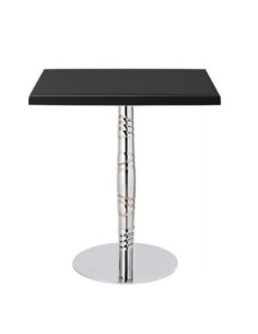Mesa LUXOR, acero inox., tapa de 60x60 cms. Color a elegir