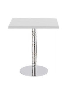 Mesa LUXOR, acero inox., tapa de 70x70 cms. Color a elegir