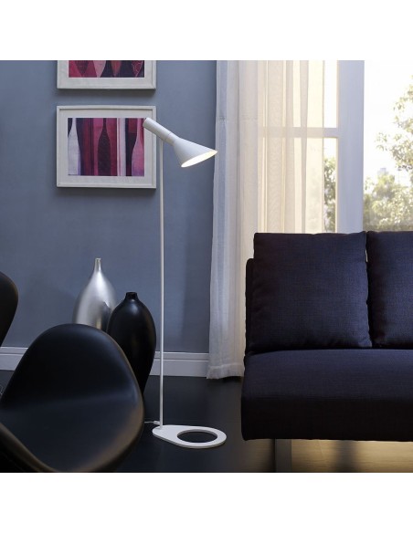 Lámpara JACOB, pie salón, blanca