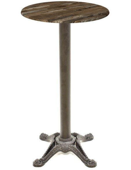 Mesa alta RODANO, negra, base 110 cms y tapa de 70 cms. Color a elegir