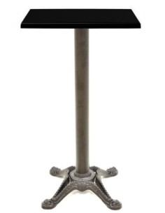 Mesa alta RODANO, negra, base 110 cms y tapa de 60x60 cms. Color a elegir