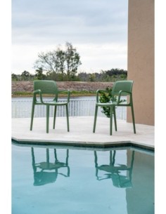 Sillón VERDI, apilable, polipropileno verde 2