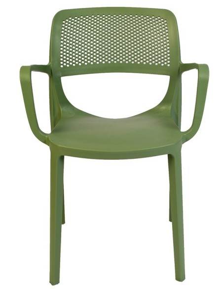 Sillón VERDI, apilable, polipropileno verde