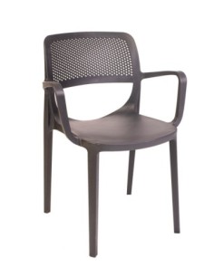 Sillón VERDI, apilable, polipropileno antracita