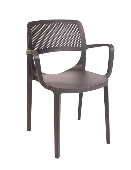 Sillón VERDI, apilable, polipropileno antracita
