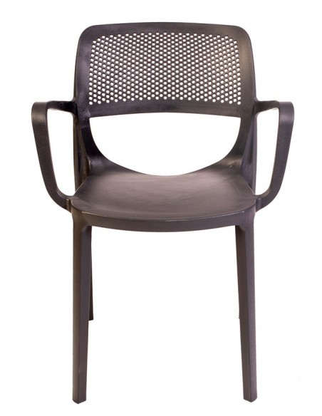 Sillón VERDI, apilable, polipropileno antracita