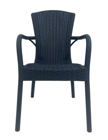 Sillón NESTOR, apilable, polipropileno antracita