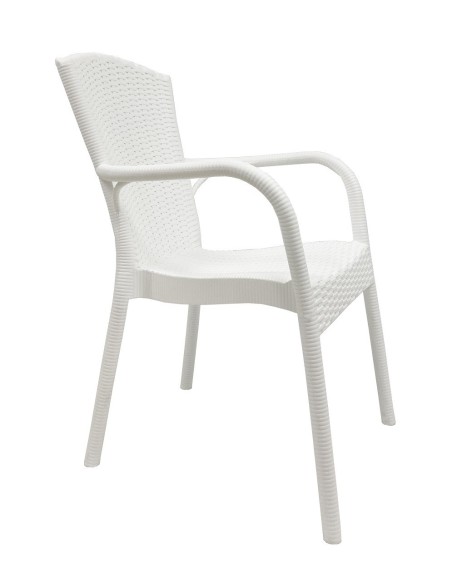 Sillón NESTOR, apilable, polipropileno blanco