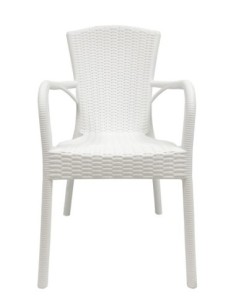 Sillón NESTOR, apilable, polipropileno blanco 2