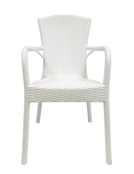Sillón NESTOR, apilable, polipropileno blanco