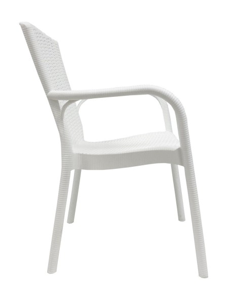 Sillón NESTOR, apilable, polipropileno blanco