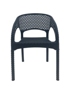 Sillón CALVIN, apilable, polipropileno antracita 2