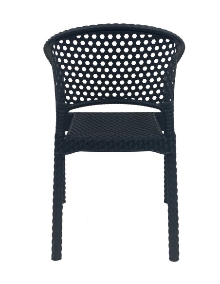 Sillón CALVIN, apilable, polipropileno antracita