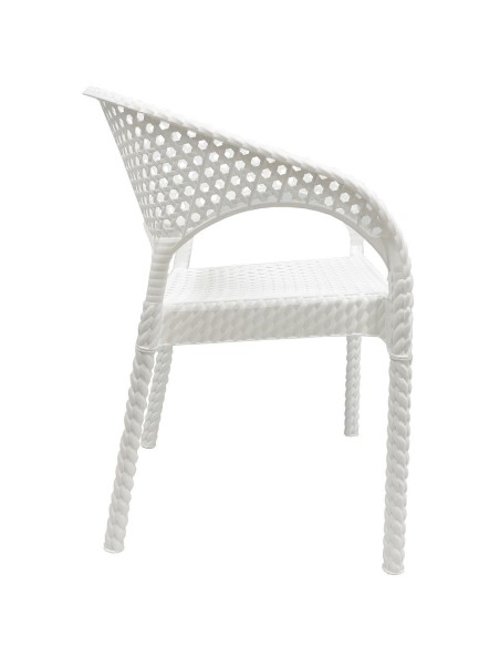 Sillón CALVIN, apilable, polipropileno blanco