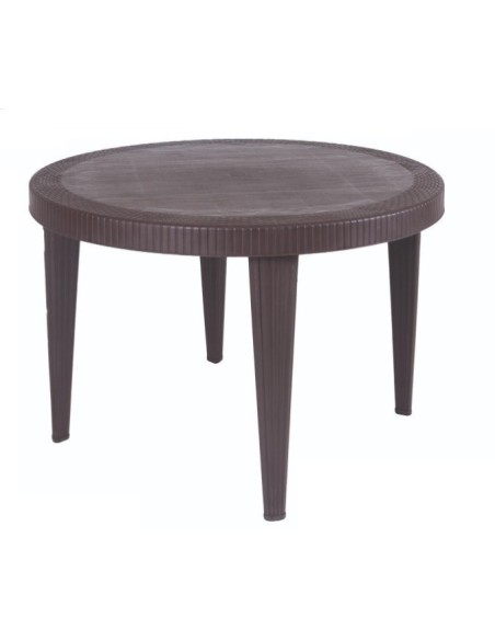 Mesa KATIA, polipropileno marrón chocolate, 110 cms de diámetro