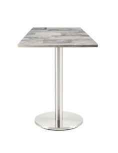 Mesa BENAGIL, acero inoxidable, base de 72 cms y tapa 60 x 60 cms. Color a elegir