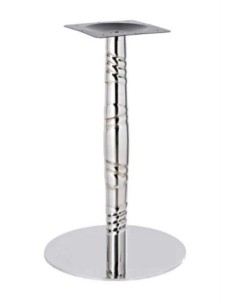 Base de mesa LUXOR, acero inoxidable, acabado espejo, base 45 cms diámetro, altura 72 cms