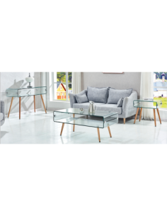 Mesa HOLANDA, madera, cristal, 110x55 cms 2