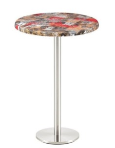 Mesa BENAGIL, alta, acero inoxidable, base de 110 cms y tapa 60 cms. Color a elegir 2