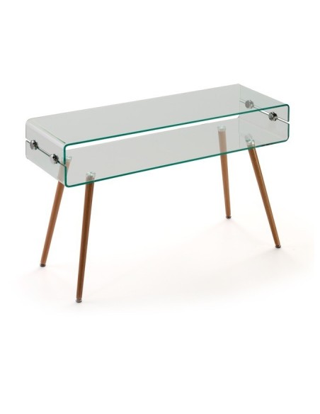 Consola HOLANDA-120TR, madera, cristal, 120x40 cms