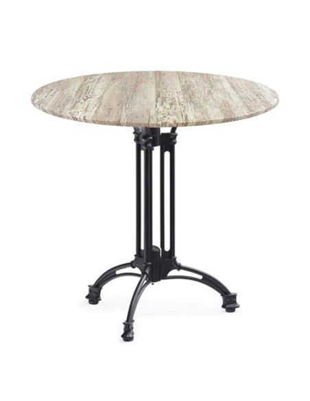 Mesa EIFFEL NEW, aluminio, 3 pies, negra, base de 70 cms y tapa 60 cms. Color a elegir