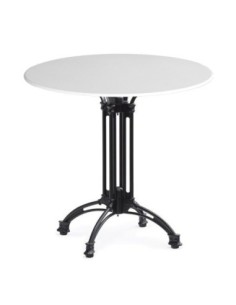 Mesa EIFFEL NEW, aluminio, 4 pies, negra, base de 70 cms y tapa 60 cms. Color a elegir