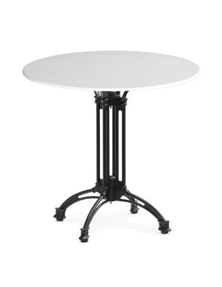 Mesa EIFFEL NEW, aluminio, 4 pies, negra, base de 70 cms y tapa 60 cms. Color a elegir