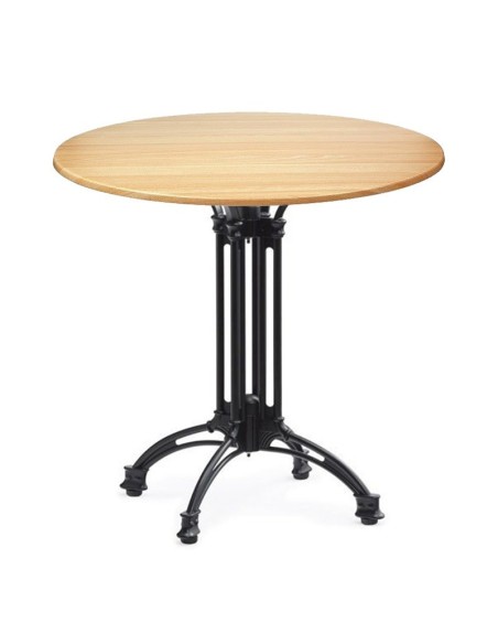 Mesa EIFFEL NEW, aluminio, 4 pies, negra, base de 70 cms y tapa 70 cms. Color a elegir