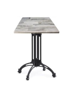 Mesa EIFFEL NEW, aluminio, 4 pies, negra, base de 70 cms y tapa 60 x 60 cms. Color a elegir