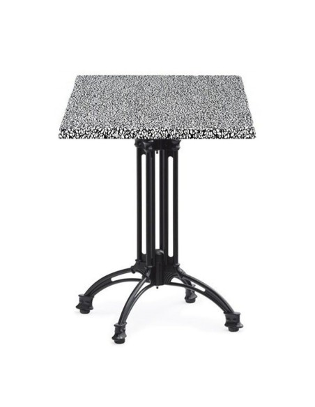 Mesa EIFFEL NEW, aluminio, 4 pies, negra, base de 70 cms y tapa 60 x 60 cms. Color a elegir