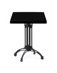 Mesa EIFFEL NEW, aluminio, 4 pies, negra, base de 70 cms y tapa 70 x 70 cms. Color a elegir