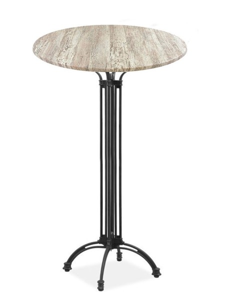 Mesa EIFFEL NEW, alta, aluminio, 4 pies, negra, base de 108 cms y tapa 60 cms. Color a elegir