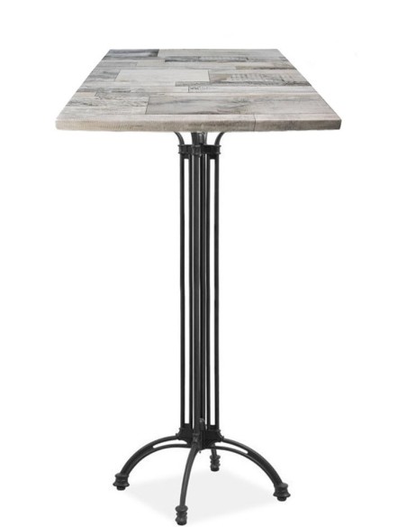 Mesa EIFFEL NEW, alta, aluminio, 4 pies, negra, base de 108 cms y tapa 60 x 60 cms. Color a elegir