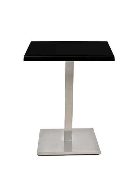 Mesa IPANEMA, acero inoxidable, base de 72 cms y tapa 60 x 60 cms. Color a elegir