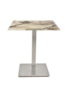 Mesa IPANEMA, acero inoxidable, base de 72 cms y tapa 70 x 70 cms. Color a elegir 2